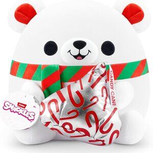 Large 14" Snackles Christmas Polar Bear & Kisses 14 Inch Plush New w/ Tags!